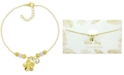 Kona Bay Flower & Crystal Charm Ankle Bracelet in Gold-Plate